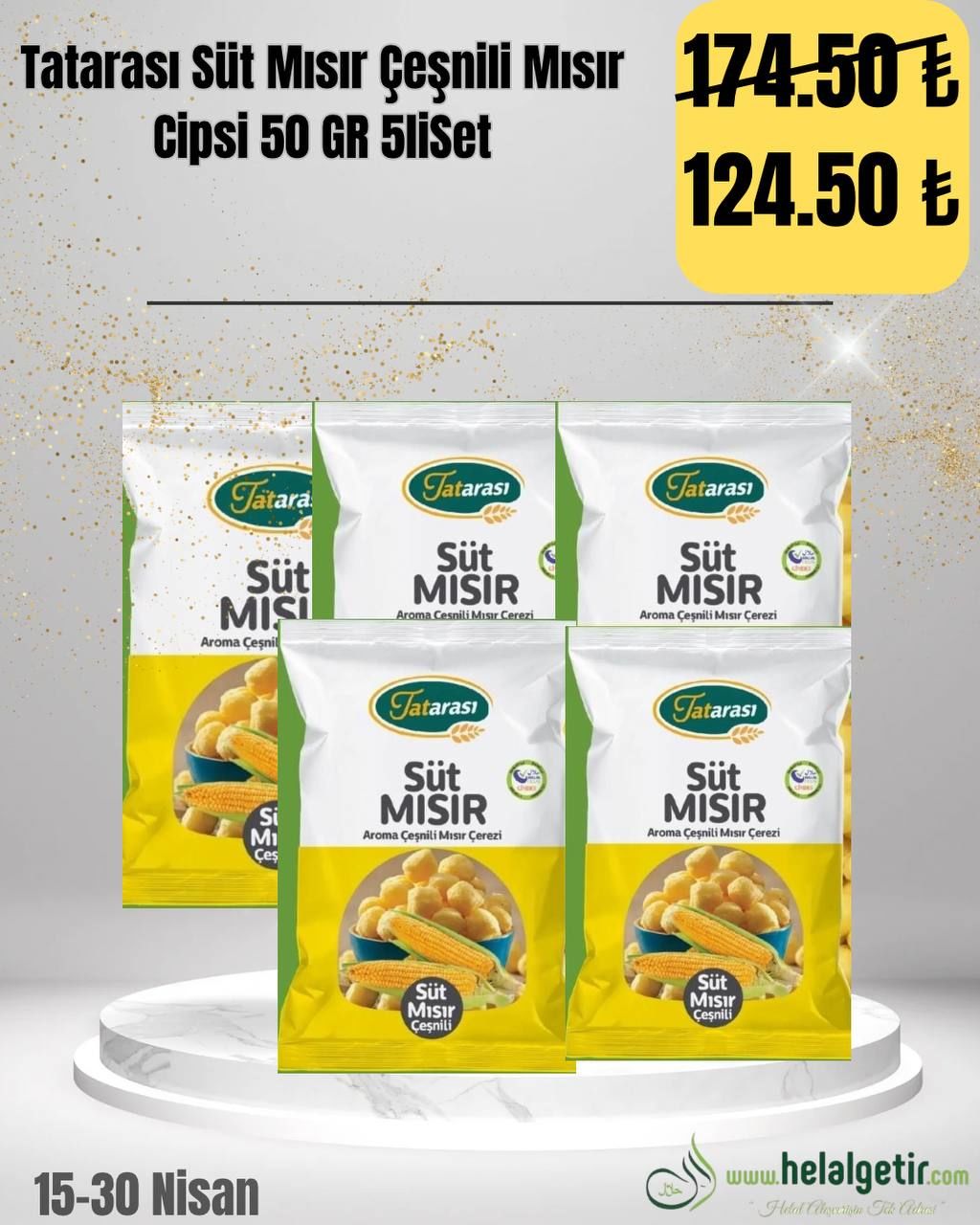 Tatarası Süt Mısır Çeşnili Mısır Cipsi 50 GR  5liSet