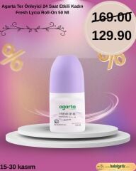 Agarta Ter Önleyici 24 Saat Etkili Kadın Fresh Lycıa Roll-On 50 Ml