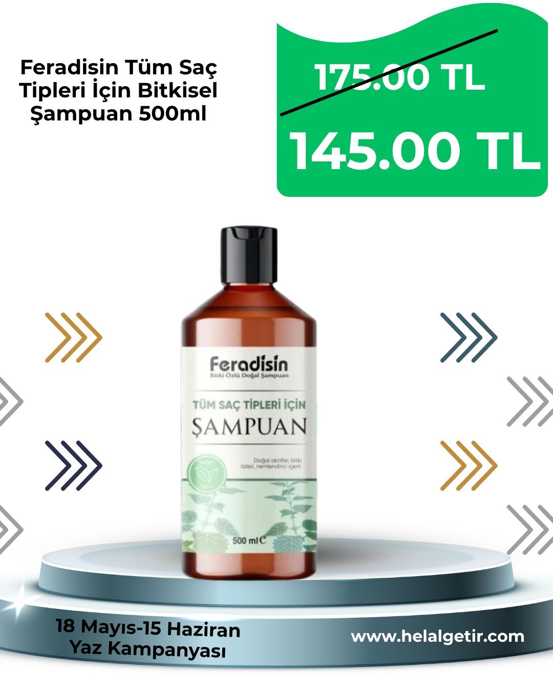 Feradisin Tüm Saç Tipleri İçin Bitkisel Şampuan 500ml