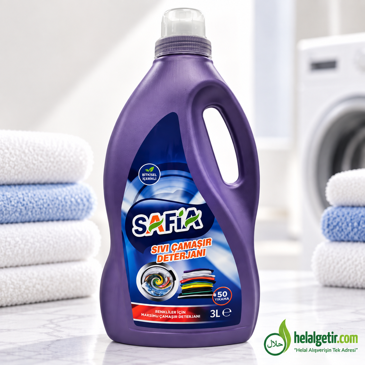 Safia Bitkisel Sıvı Çamaşır Makine Deterjanı Renkliler 3 Lt
