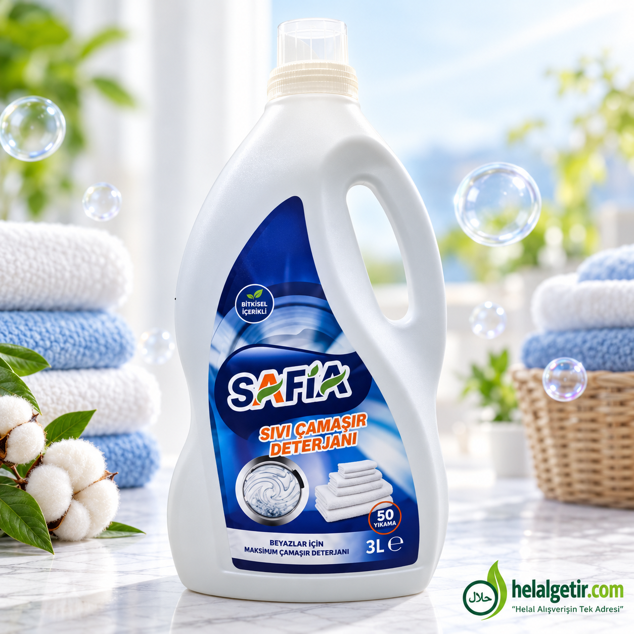 Safia Bitkisel Sıvı Çamaşır Makine Deterjanı Beyazlar 3 Lt