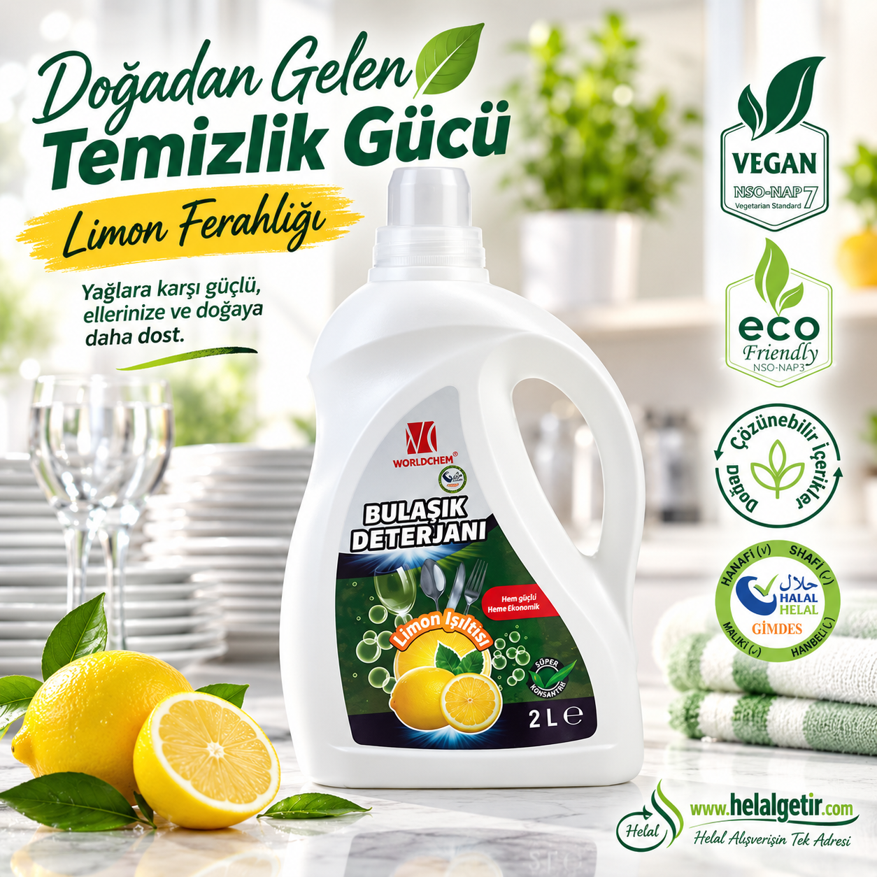 Worldchem Elde Bulaşık Deterjan 2LT