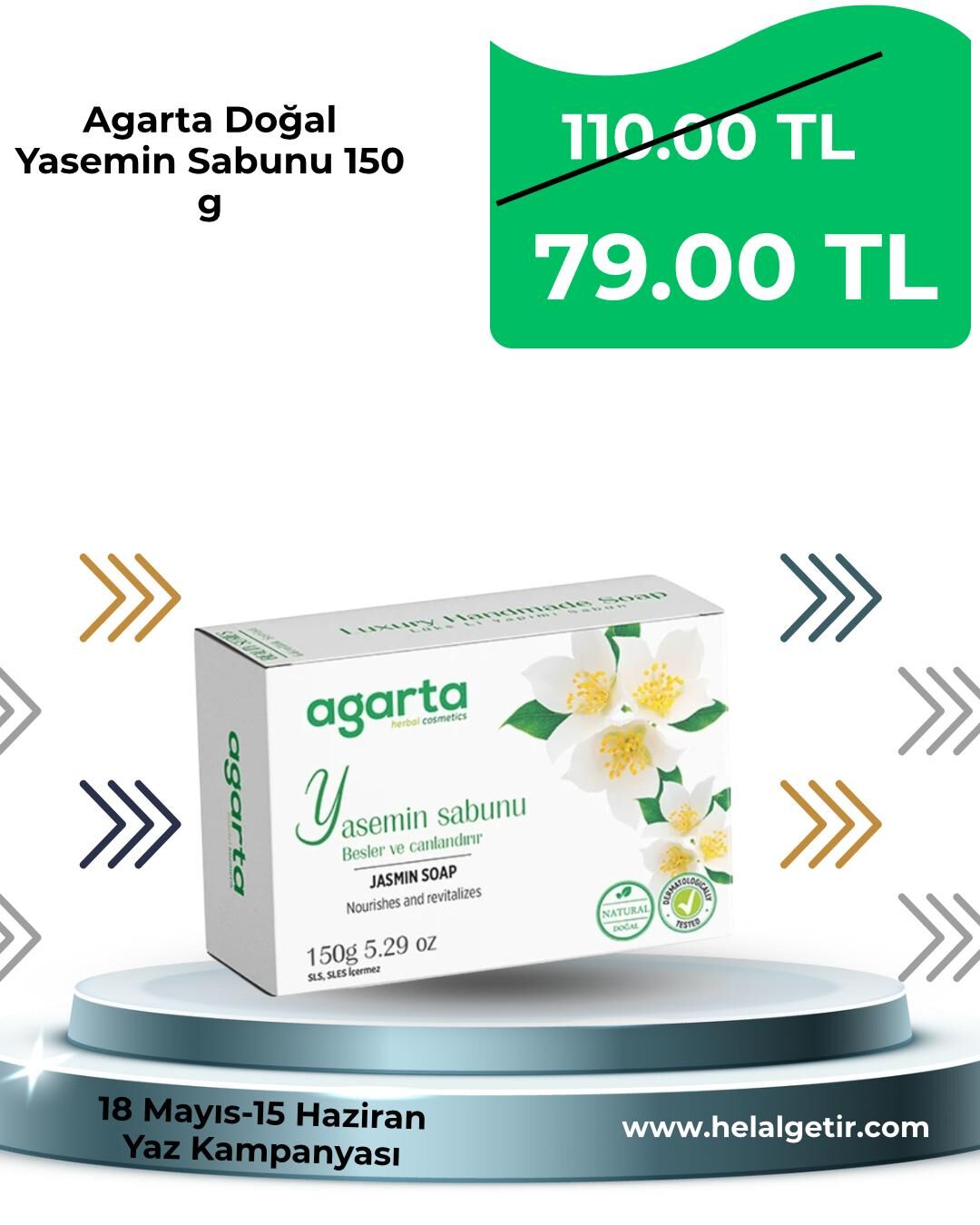 Agarta Doğal Yasemin Sabunu 150 g