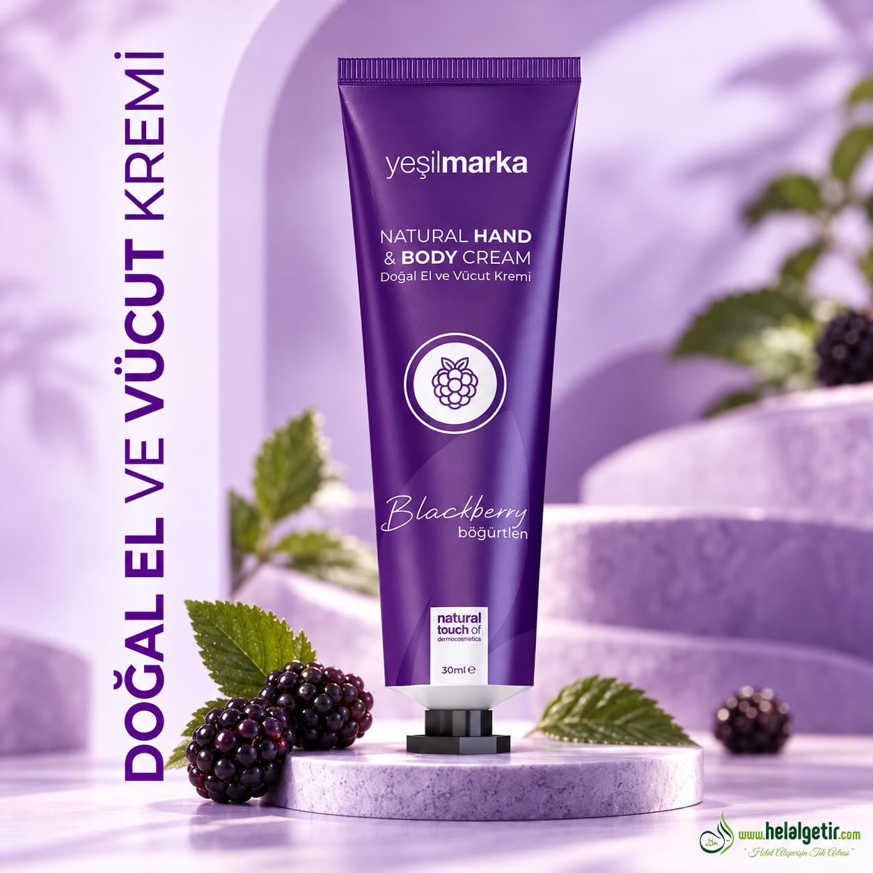 Yeşilmarka Doğal El ve Vücut Kremi Böğürtlen 30ml