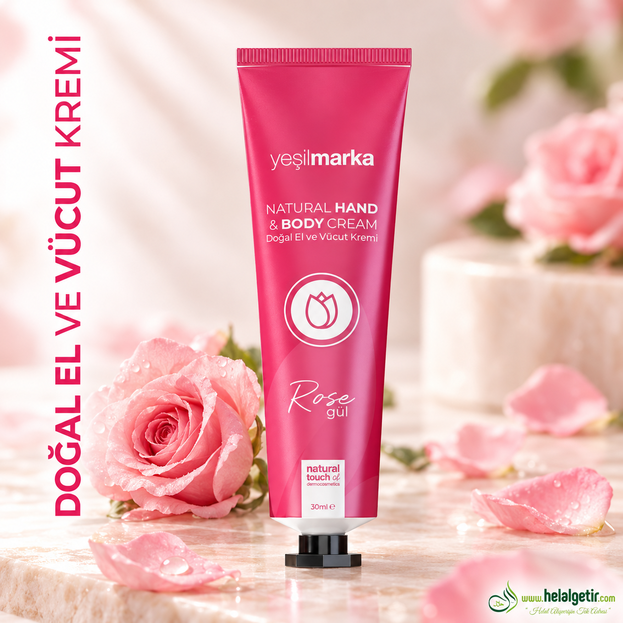 Yeşilmarka Doğal El ve Vücut Kremi Gül 30ml