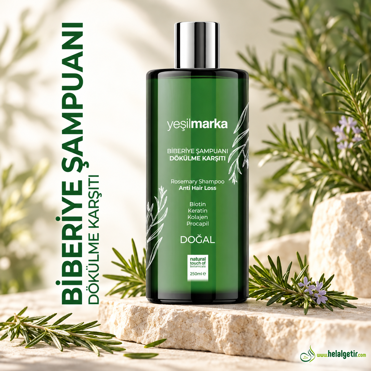 Yeşilmarka Doğal Biberiye Şampuanı - Dökülme Karşıtı Etki 250 ml