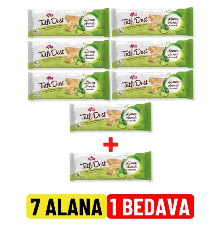 AfiaTatlı Dost Limon Kremalı Gofret 140GR 7 Alana 1 Bedava