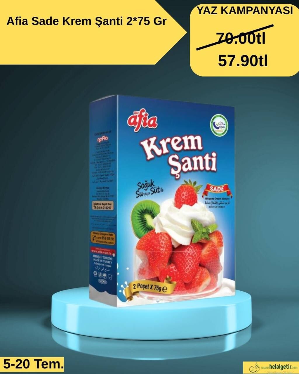 Afia Krem Şanti Sade (2*75gr)