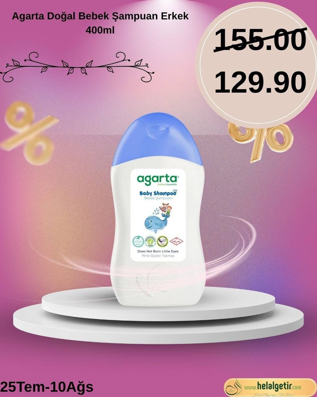 Agarta Doğal Bebek Şampuan Erkek 400ml
