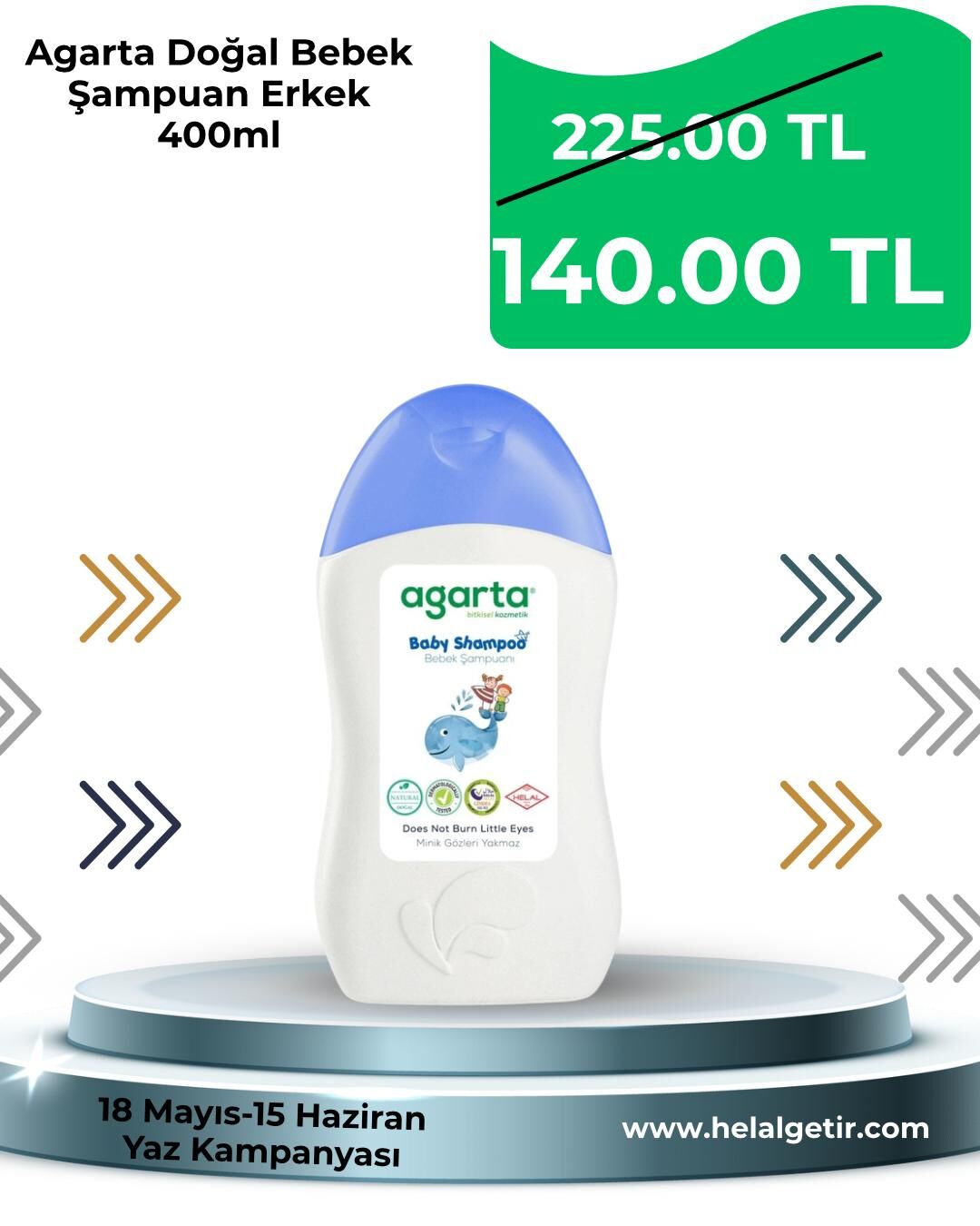 Agarta Doğal Bebek Şampuan Erkek 400ml