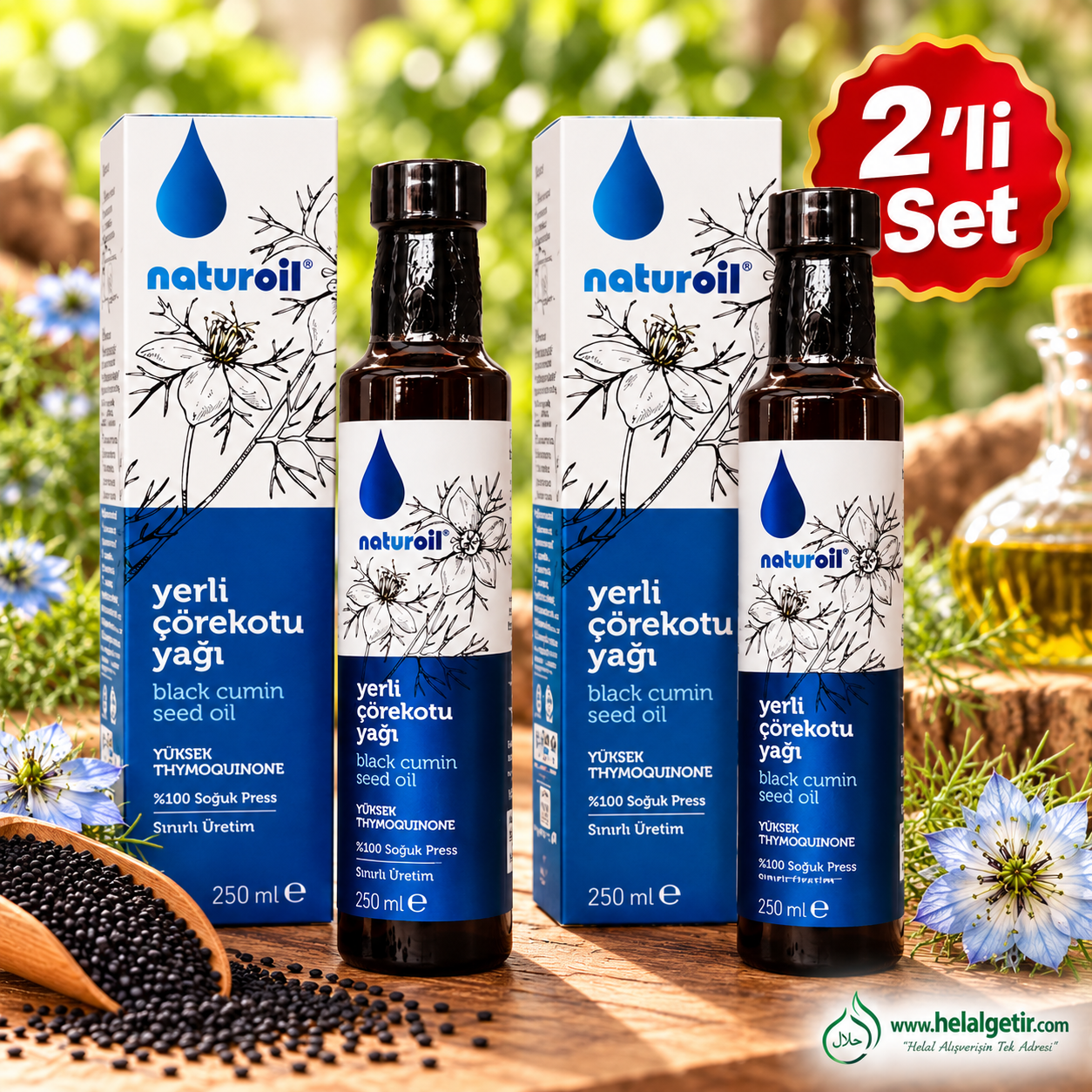 Naturoil Yerli Çörekotu Yağı Soğuk Pres 2 x 250 gr