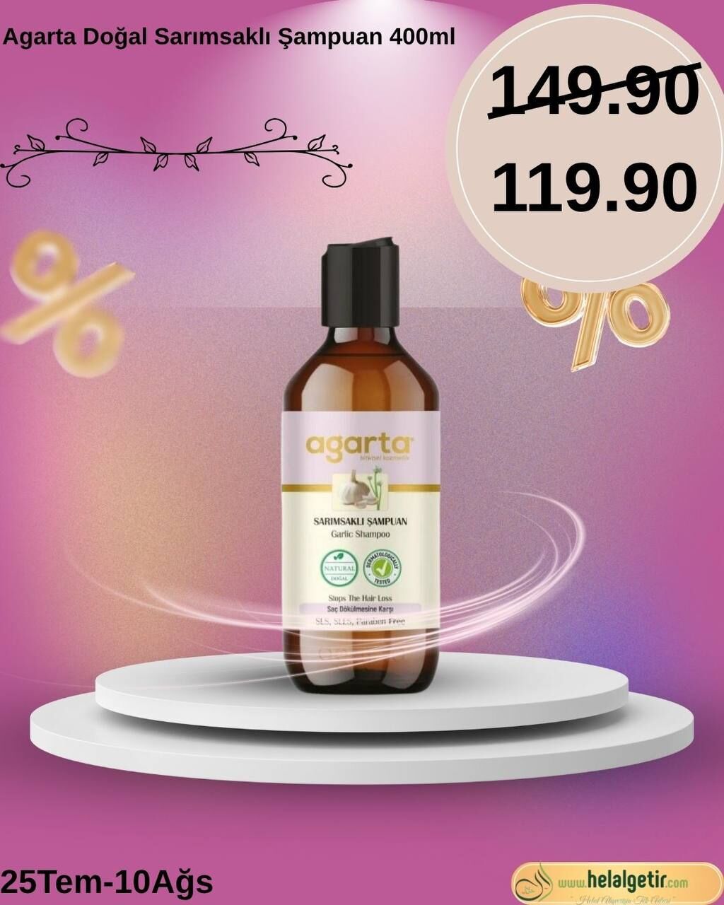 Agarta Doğal Sarımsaklı Şampuan 400ml