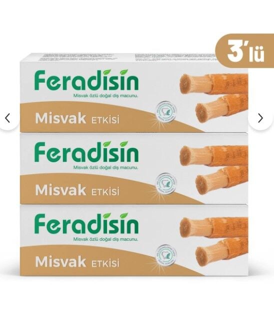 Feradisin Diş Macunu Misvak Özlü 90Gr - 3 Adet