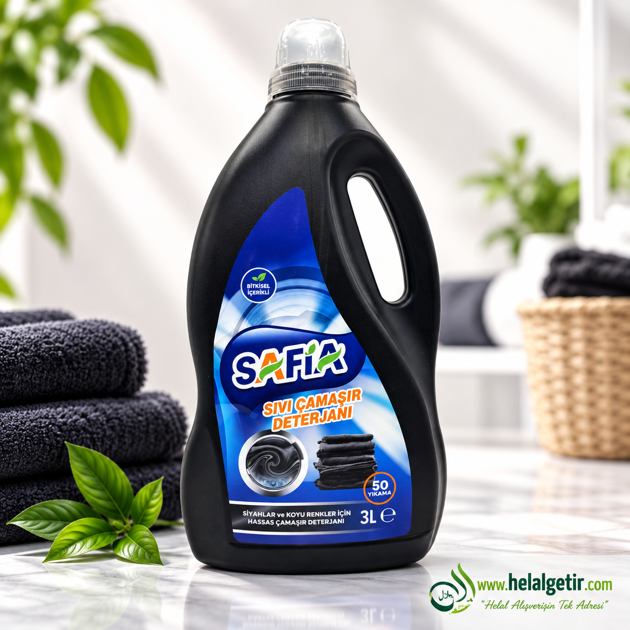 Safia Bitkisel Sıvı Çamaşır Makine Deterjanı Siyahlar 3 Lt