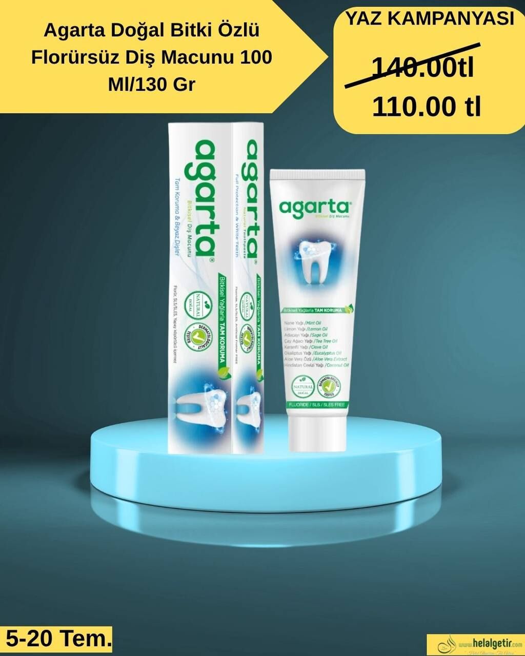 Agarta Doğal Bitki Özlü Diş Macunu 100 Ml