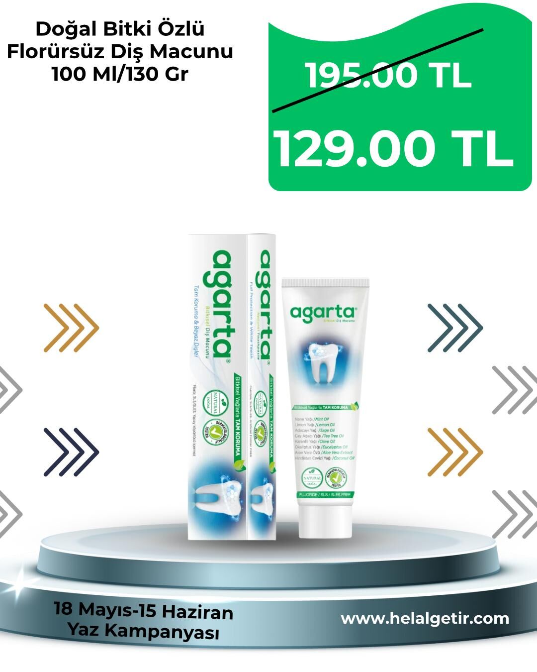 Agarta Doğal Bitki Özlü Diş Macunu 100 Ml