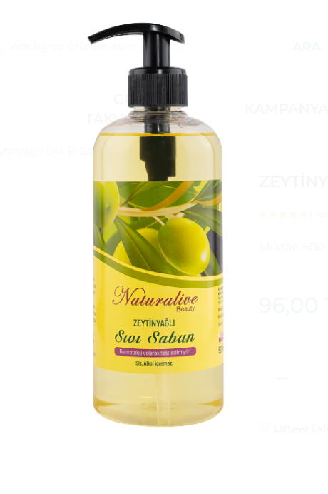 Naturalive Zeytinyağlı Doğal Sıvı El Sabunu 500 ml