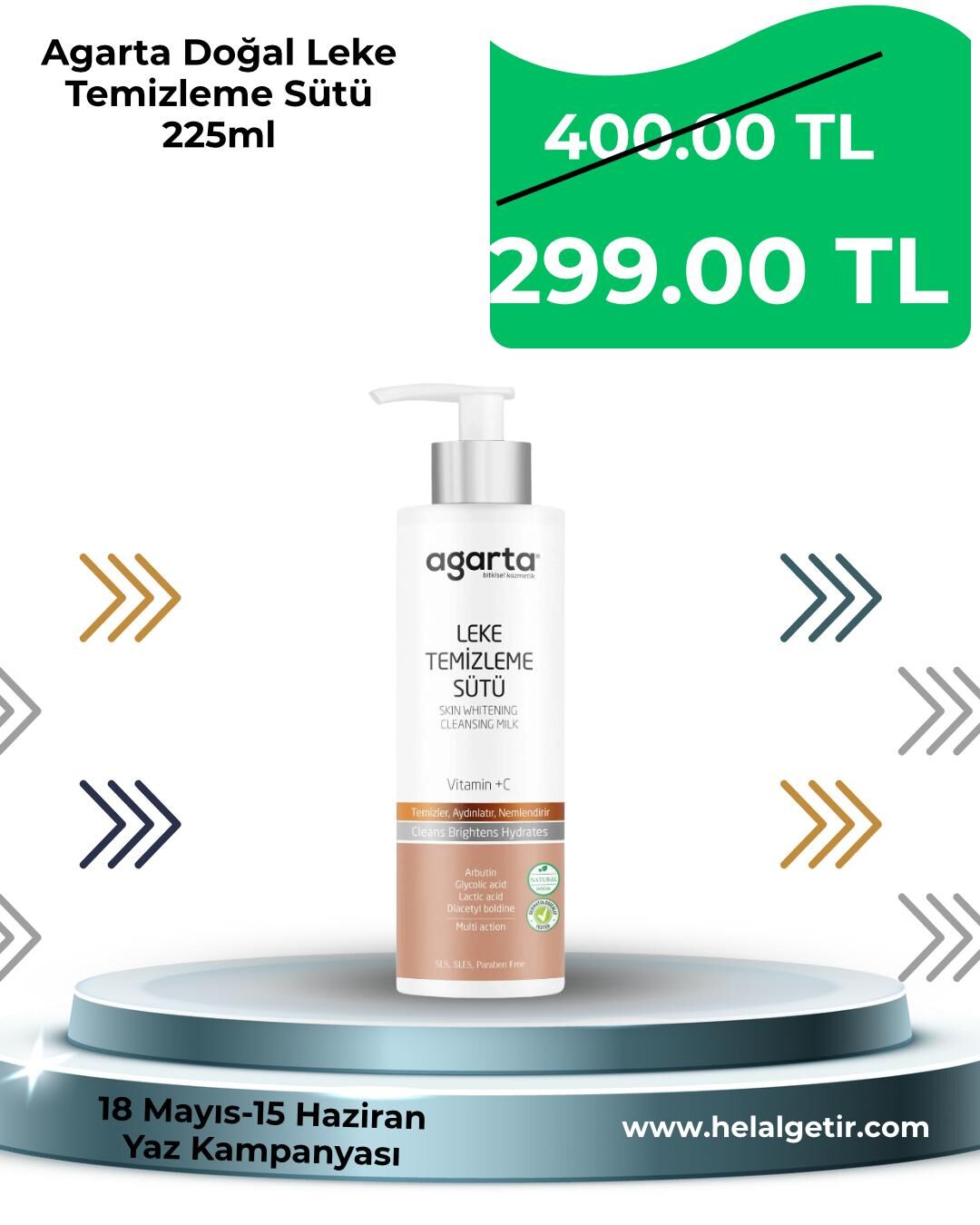Agarta Doğal Leke Temizleme Sütü 225ml