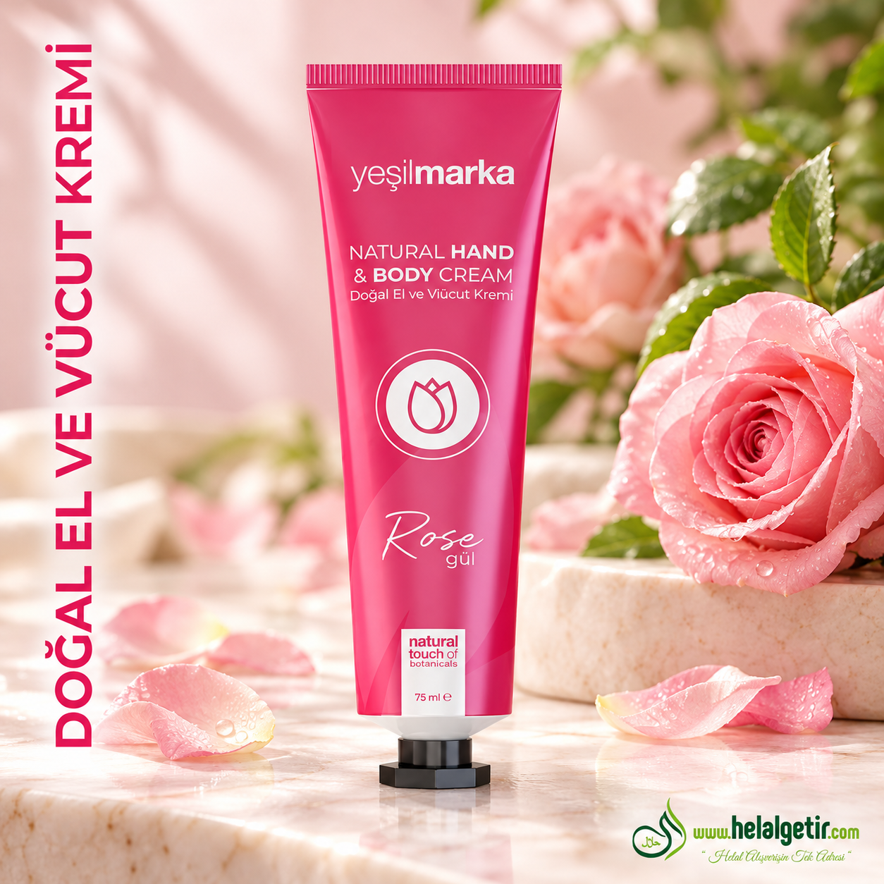 Yeşilmarka Doğal El ve Vücut Kremi Gül 75ml