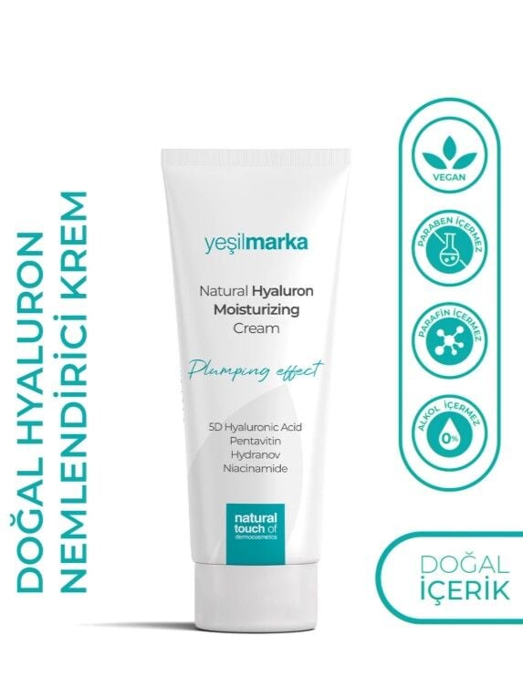 Yeşilmarka Tüm Cilt Tipleri İçin Su Bazlı Hyaluron Nemlendirici Yüz Kremi 50ml