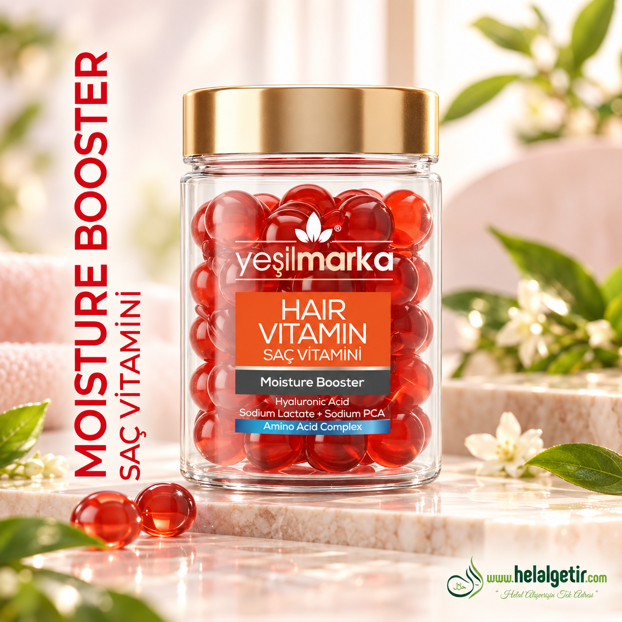 Yeşilmarka Saç Vitamini - Moisture Booster (30 Kapsül) 15 ml