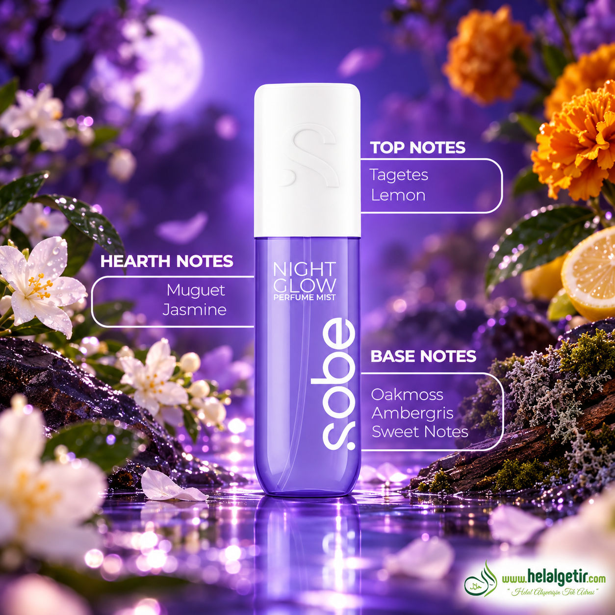Sobe Parfüm Mist – Night Glow | Zarif ve Büyüleyici Bir Çiçek Bahçesi 100 ml