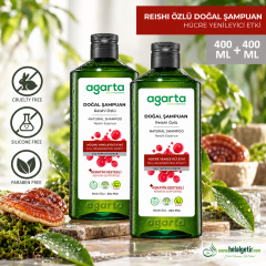 Agarta 2 Adet  Doğal Reishi Mantar Özlü Şampuan 400 ml+400ml