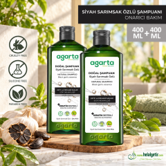 Agarta 2 Adet Doğal Siyah Sarımsaklı Şampuan 400ml+400ml