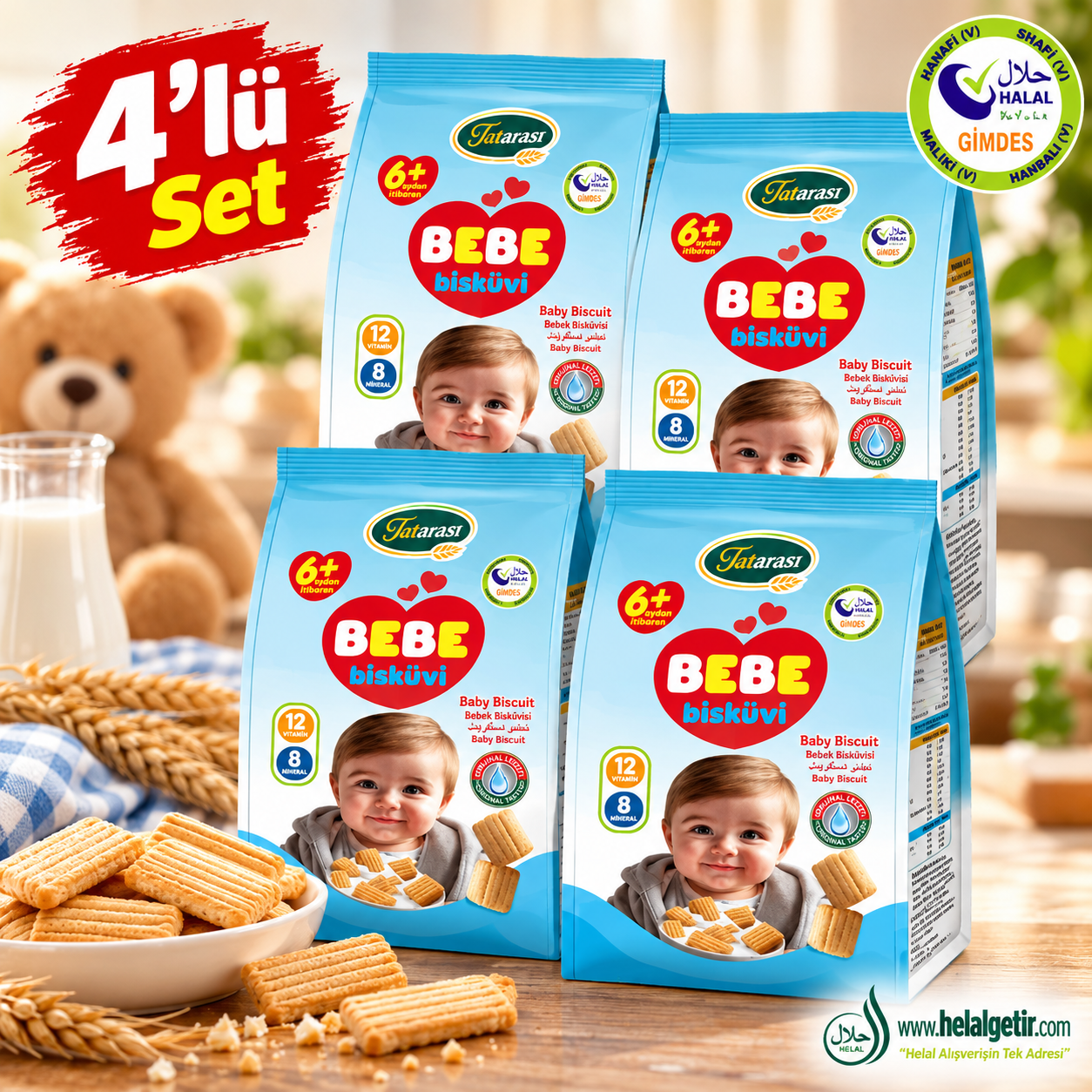 Tatarası Bebe Bisküvisi 150 GR 4lü Set