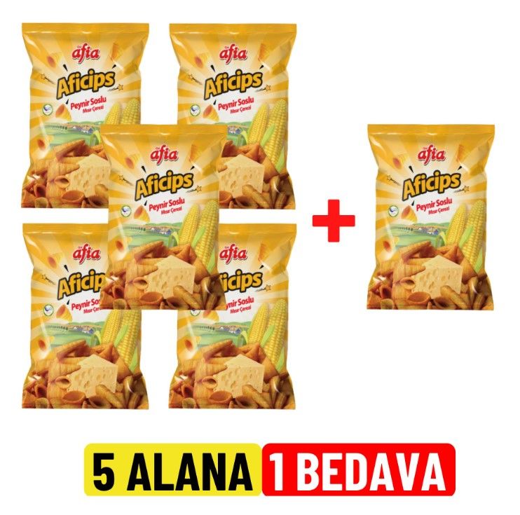 Afia Aficips Peynirli Mısır Cips 50 GR 5 Alana 1 Bedava