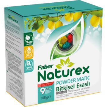 Faber Naturex Borakslı Renkli Beyaz Toz Çamaşır Deterjanı (1.4 kg Kutu)