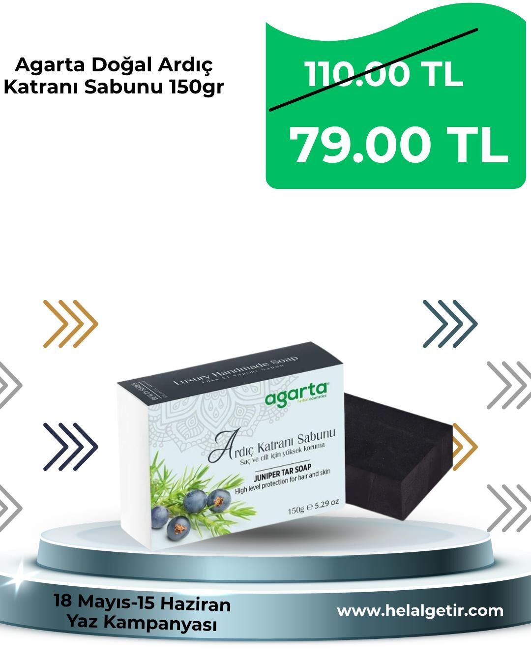 Agarta Doğal Ardıç Katranı Sabunu 150gr