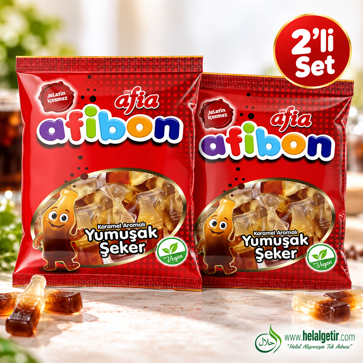 Afia Afibon Karamel Aromalı Yumuşak Şeker 80 Gr*2 adet