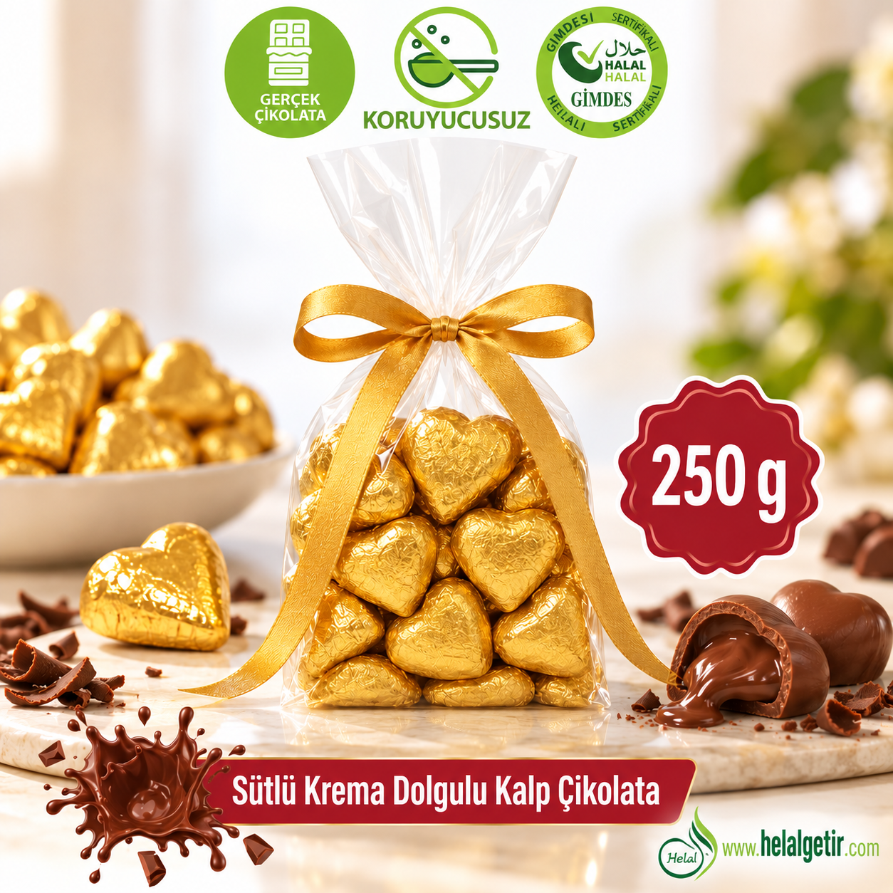 Milat Altın Sargılı Special Sütlü Kalp Çikolata 250 g