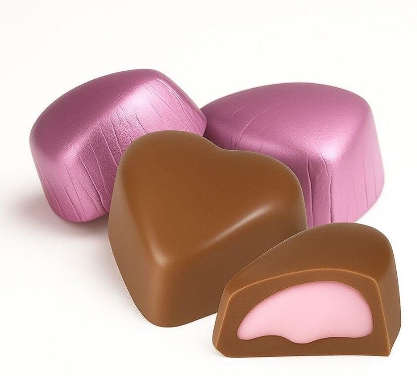 Milat Çilek Dolgulu Sargılı Kalp Çikolata 250 g