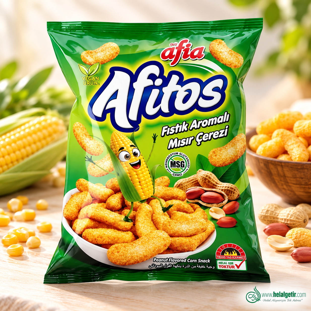 Afia Afitos Yer Fıstıklı Aromalı Mısır Çerezi 50 Gr