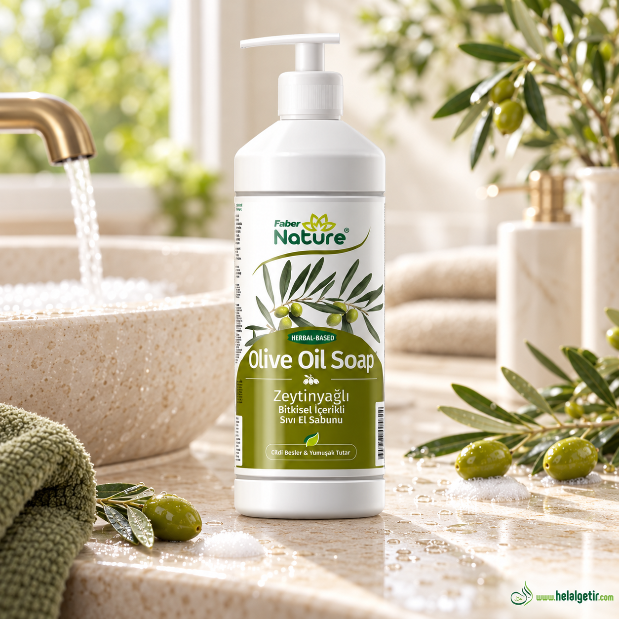 Faber Naturex Bitkisel İçerikli Zeytinyağlı Sıvı El Sabunu 1LT