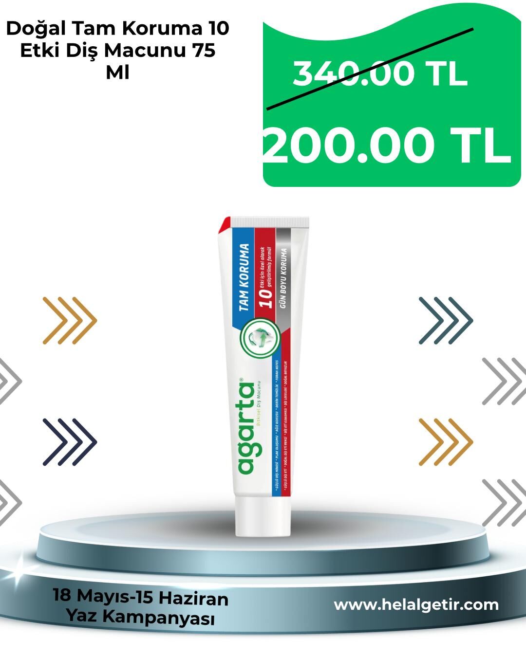 Agarta Doğal Tam Koruma 10 Etki Diş Macunu 75 Ml