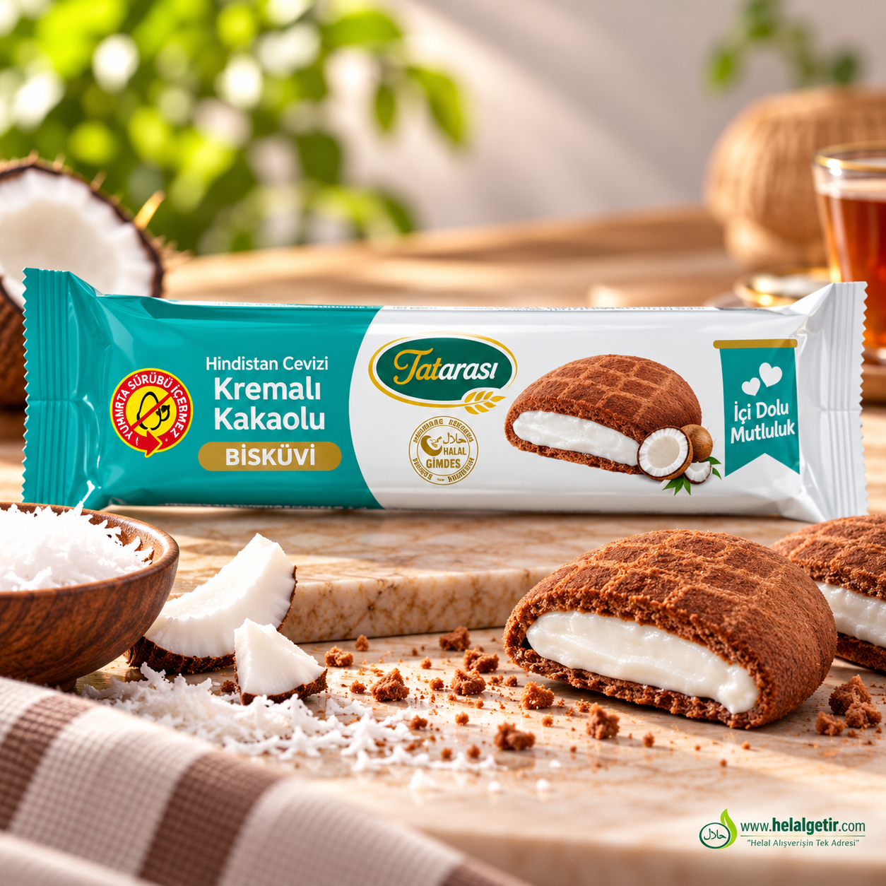 Tatarası Hindistan Cevizi Kremalı Kakaolu Bisküvi 40 GR