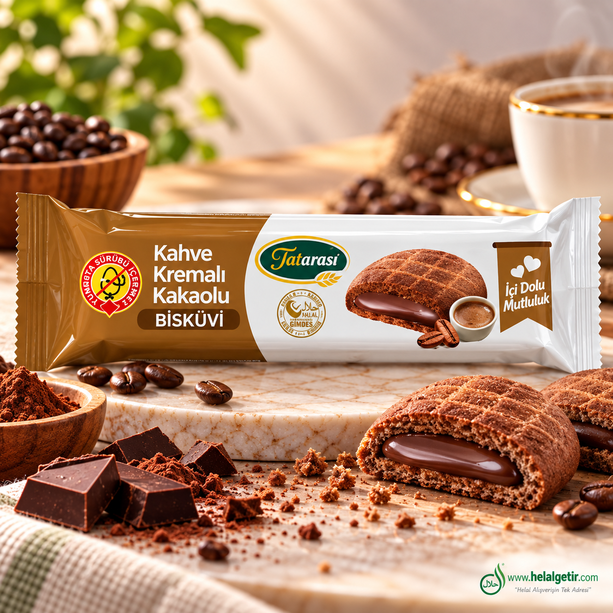 Tatarası Kahve Kremalı Kakaolu Bisküvi 40 gr