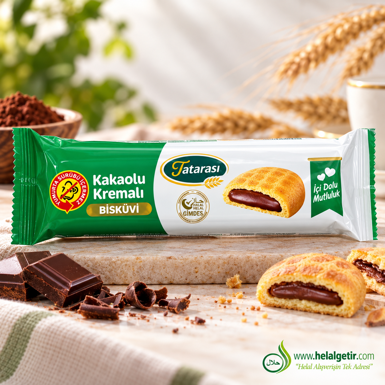 Tatarası Kakaolu Kremalı Bisküvi 40 Gr