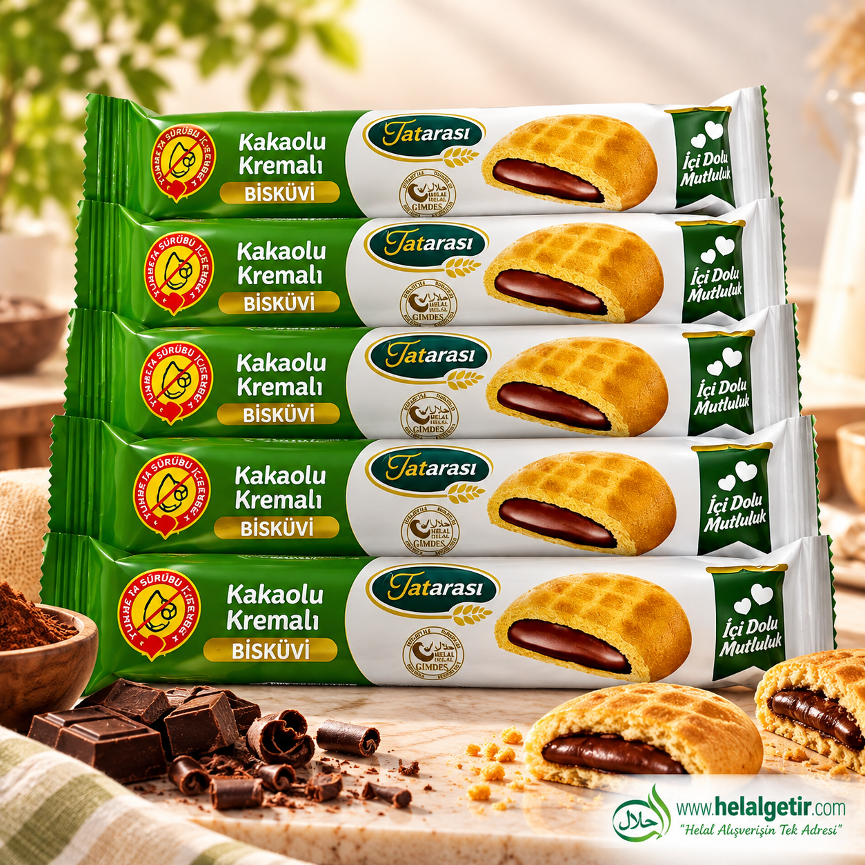 Tatarası Kakaolu Kremalı Bisküvi 40 GR*5li Set