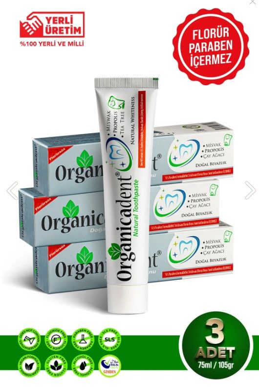 Organicadent Doğal Diş Macunu 75 ml 3'lü Aile Paketi