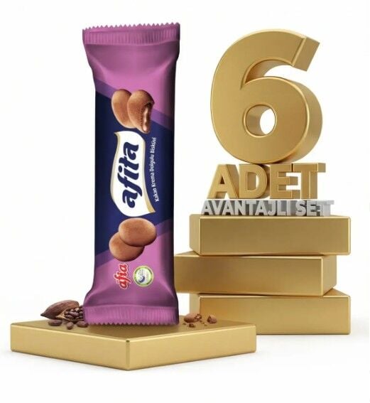 Afia Afita Kakao Krema Dolgulu Bisküvi 6x75 Gr