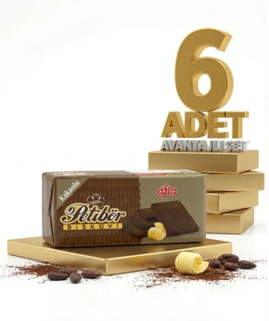 Afia Kakaolu Petibör Bisküvi 6x180 Gr