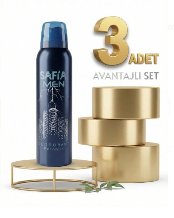 Safia Doğal Erkek Deodorant Ferahlık 3x150 Ml