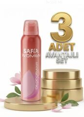 Safia Doğal Kadın Deodorant Taze Esinti 3x150 Ml