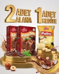 2 Adet Afia Kakao Tozu 2x50 Gr Alana 1 Adet Afia Muzlu Puding 115 Gr Hediye