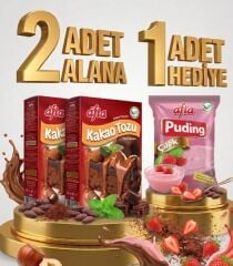 2 Adet Afia Kakao Tozu 2x50 Gr Alana 1 Adet Afia Çilekli Puding 115 Gr Hediye