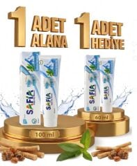 Safia Diş Macunu Yeşil Çay ve Himalaya Tuzu 100 ml Alana Safia Diş Macunu Yeşil Çay ve Himalaya Tuzu 60 ml Hediye